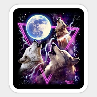 Three Wolf Moon Wolves Howling at the Moon Sticker